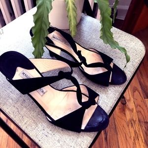 Vintage  Manolo Blahnik Suede Strappy Sandal